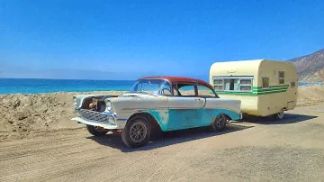 Hank hauls Roxy to beach campout.  Flowmaster DBX muffler sound